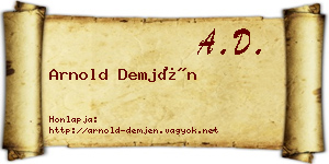 Arnold Demjén névjegykártya